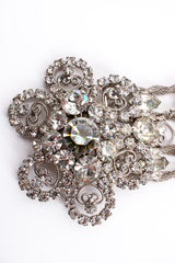 Vintage Crystal Rhinestone Silver Metal Mesh Belt buckle detail at Recess Los Angeles