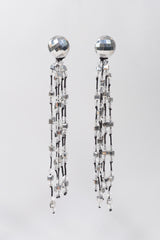 Vintage Crystal Disco Ball Tassel Waterfall Earrings