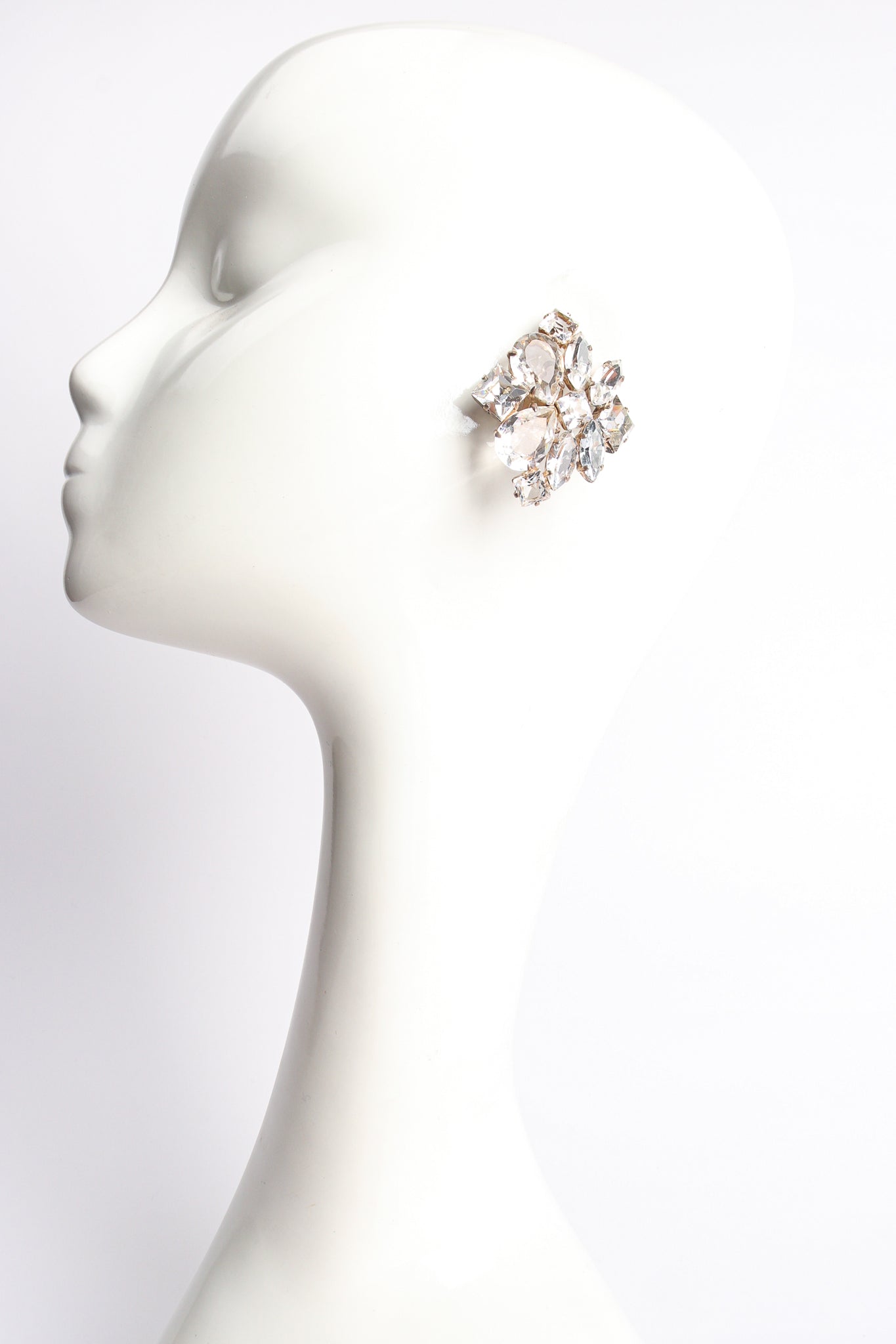 Vintage Cut Crystal Cluster Earrings on mannequin at Recess Los Angeles