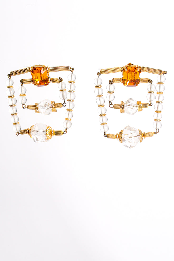 Vintage Trapeze Beaded Square Earrings at Recess Los Angeles