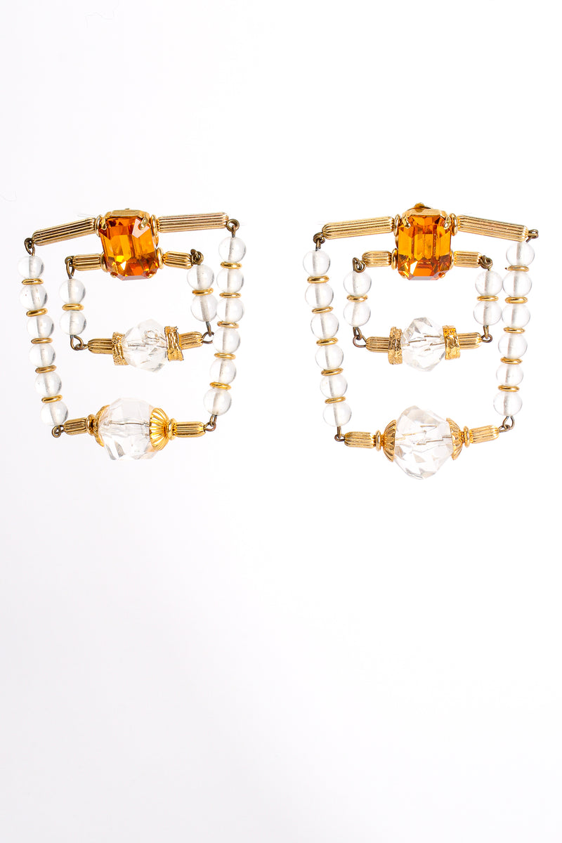 Vintage Trapeze Beaded Square Earrings at Recess Los Angeles