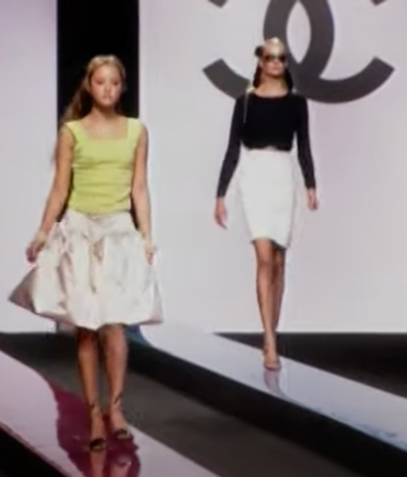 Vintage 2000 S/S Chanel Quilted Tank Top on runway model Devon Aoki @ Recess Los Angeles