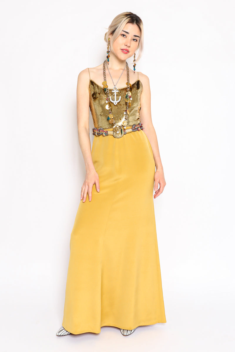 Vintage Galanos for Saks Fifth Avenue Tinsel Slip Dress on model Danielle @ Recess Los Angeles