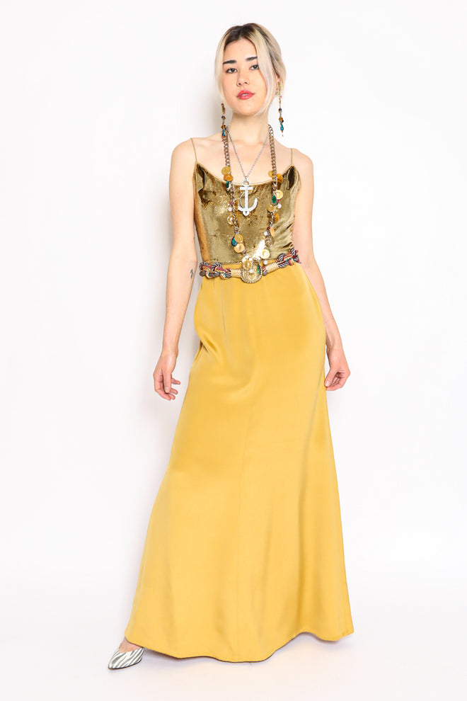 Vintage Galanos for Saks Fifth Avenue Tinsel Slip Dress on model Danielle @ Recess Los Angeles