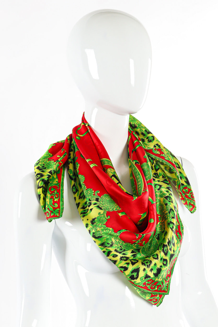 Floral and animal print scarf by Christian Dior Photo on Mannequin. @recessla