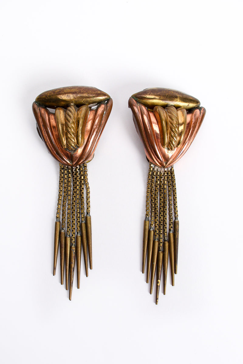 Vintage Diva Brass Dagger Fringe Earrings at Recess Los Angeles