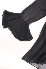 Recess Los Angeles Designer Consignment Vintage Donna Karan DKNY Sheer Chiffon Ruffle Poet Blouse