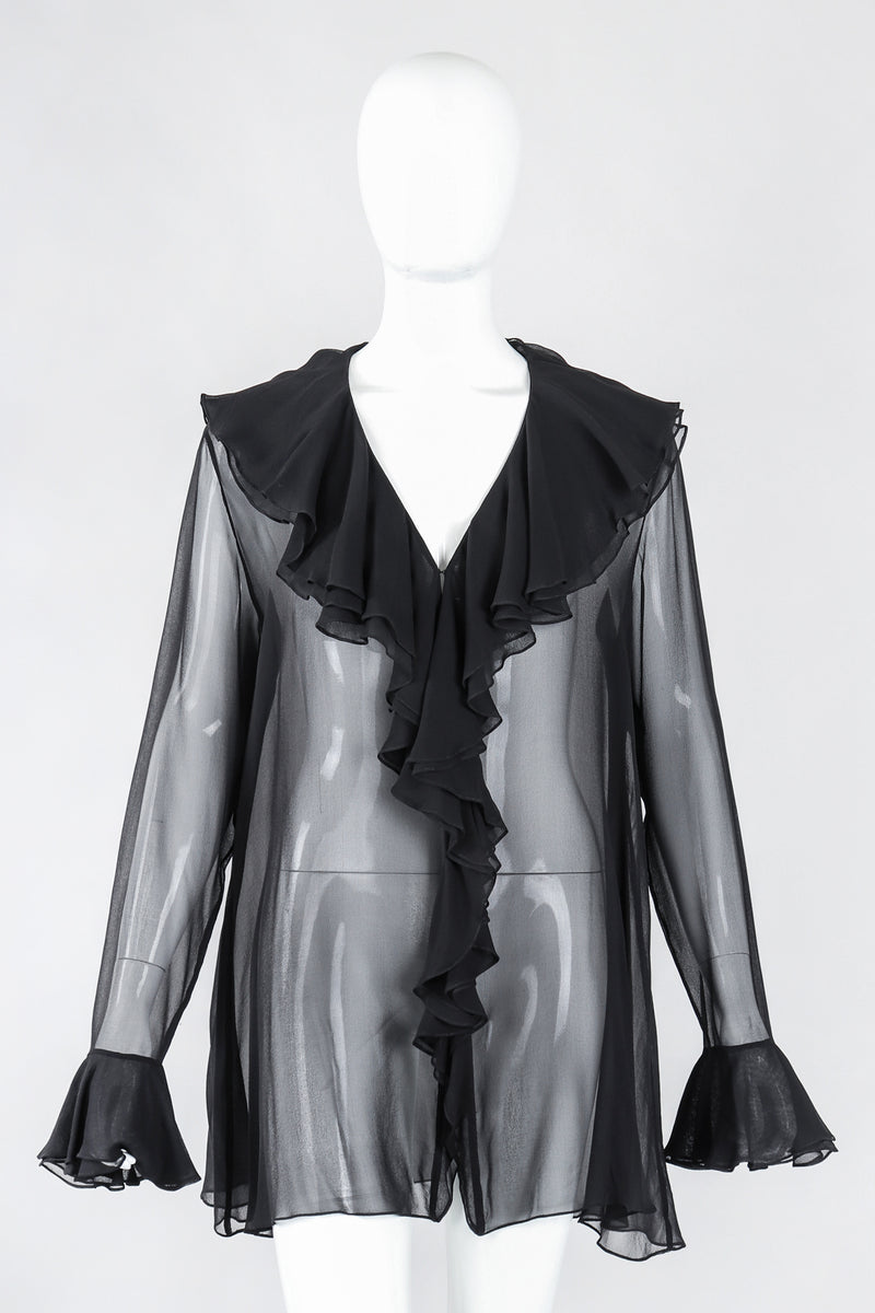 Vintage Donna Karan DKNY Sheer Chiffon Ruffle Poet Blouse – Recess
