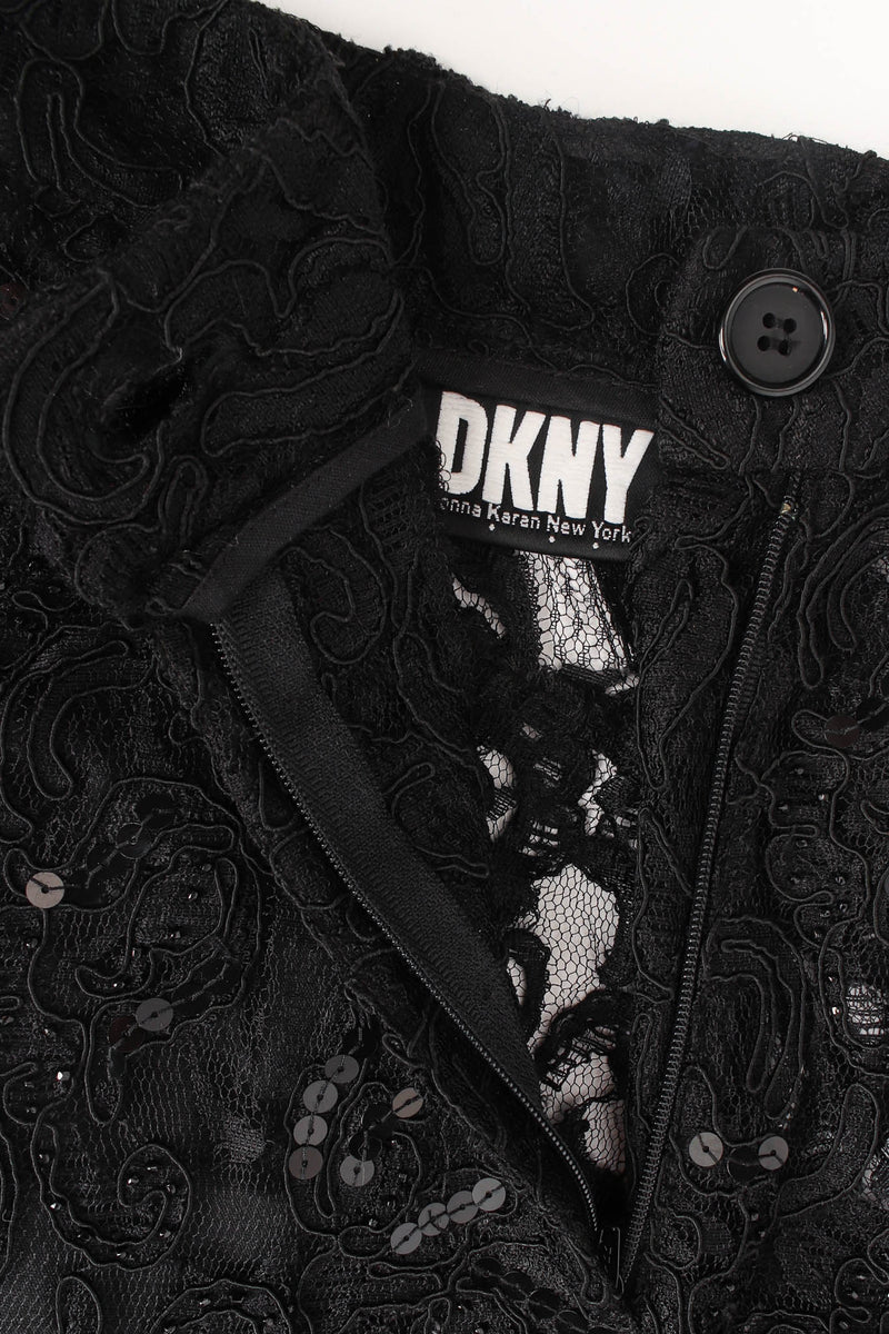 Vintage DKNY Donna Karan Lace Sequin Beaded Sheer Pant zip fly @ Recess LA