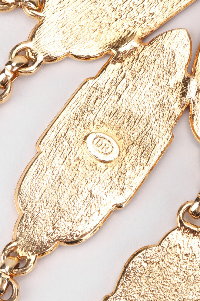 Recess Los Angeles Vintage Oscar de la Renta Art Deco Bibb Waterfall Necklace and Earring Set