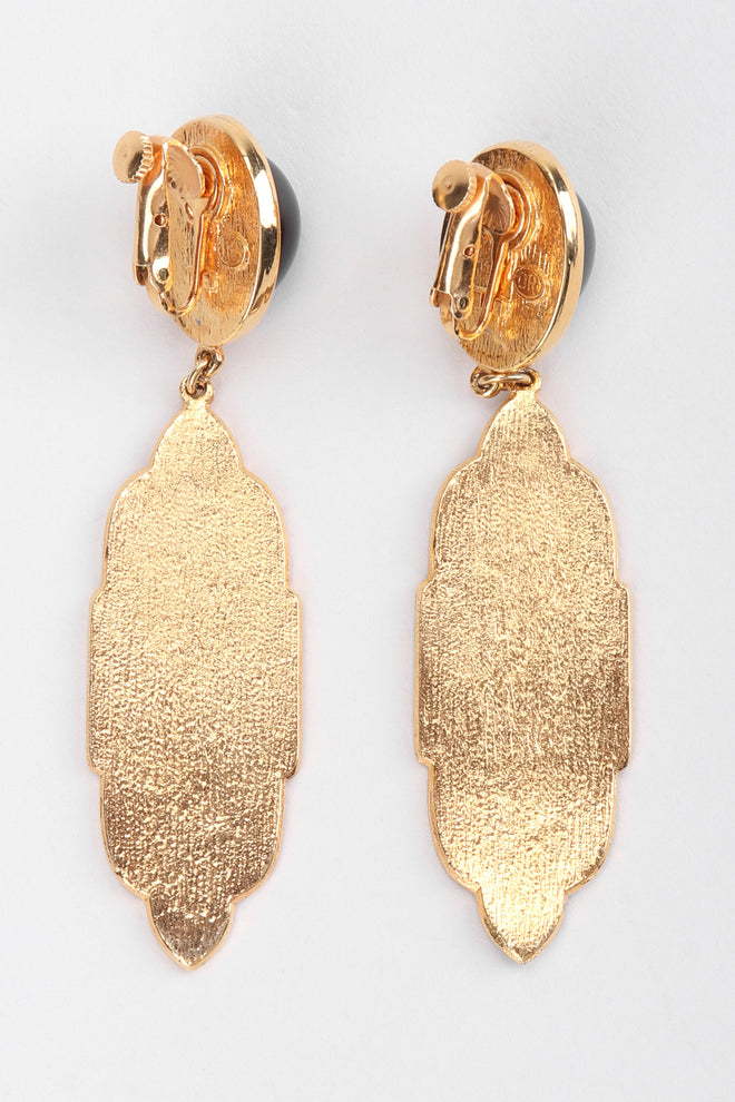 Recess Los Angeles Vintage Oscar de la Renta Art Deco Bibb Waterfall Necklace and Earring Set