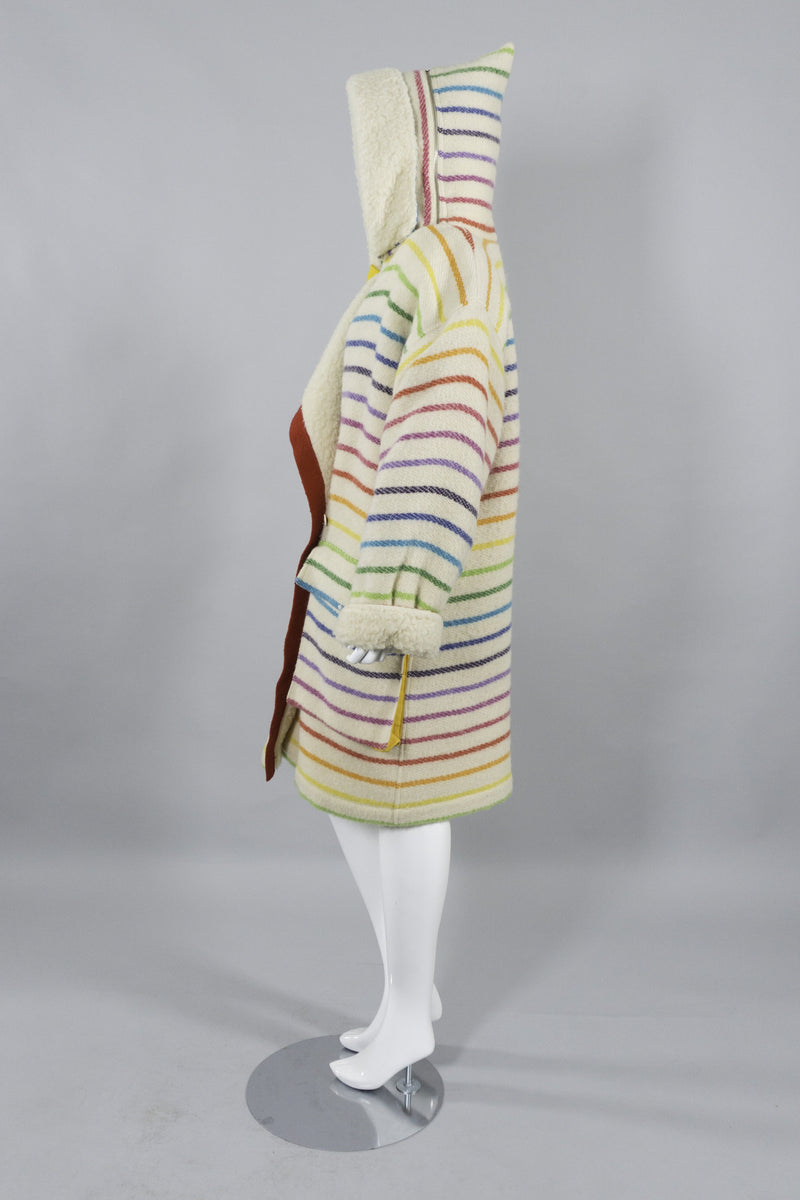 Jean Charles De Castelbajac Rainbow Coat Side Hood