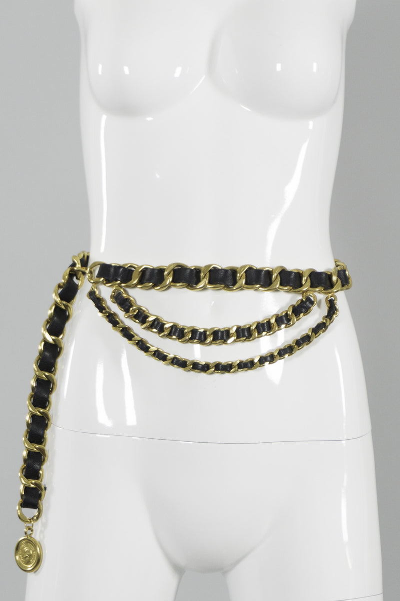 Chanel Triple Chain Belt with Logo Coin