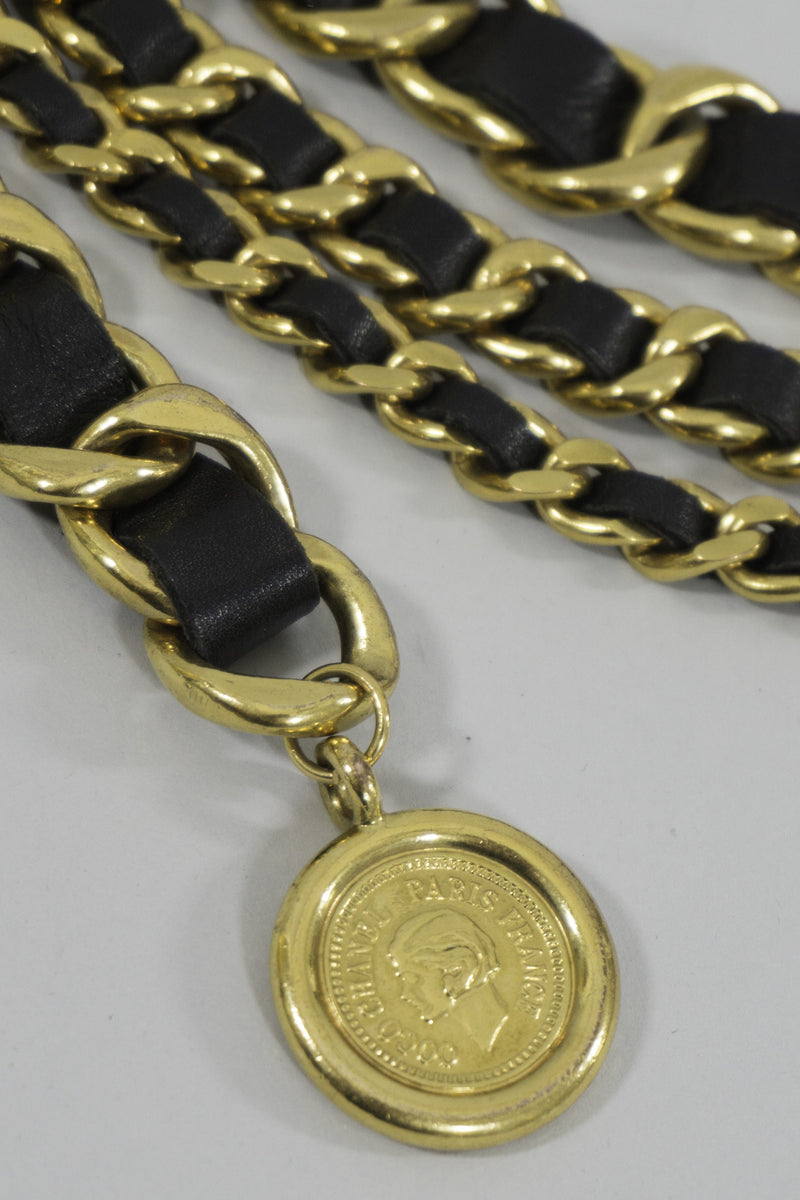 Chanel Triple Chain Belt with Coco Cameo Coin
