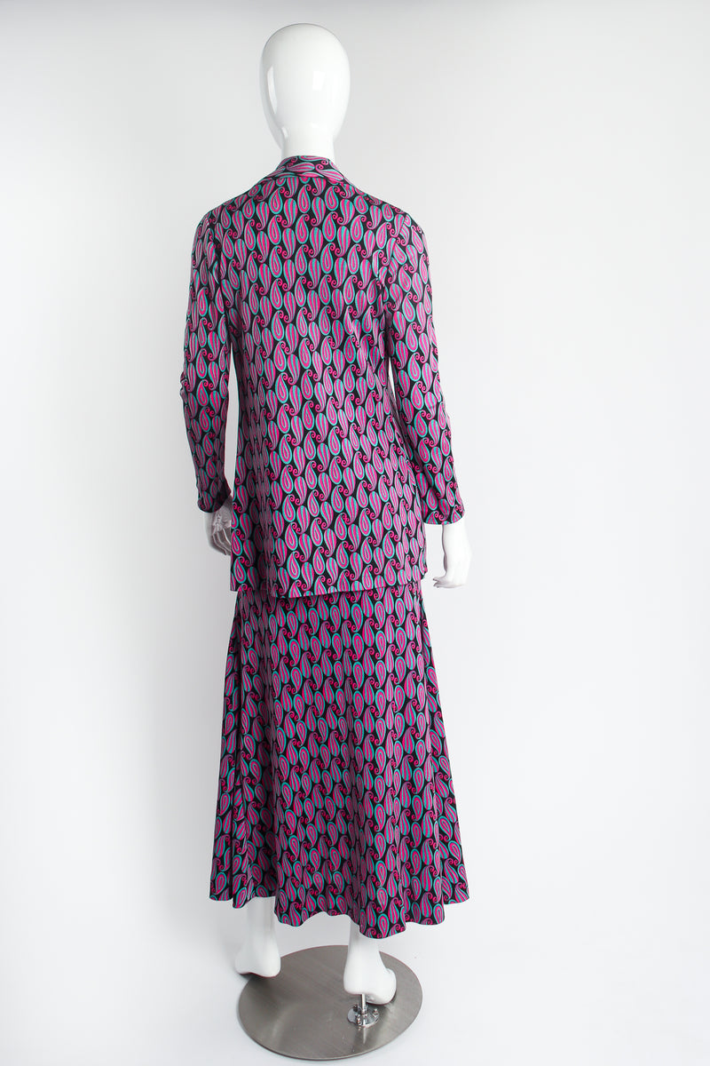 Vintage Diane Von Furstenberg DvF Paisley Maxi Dress & Jacket Set on Mannequin back at Recess LA