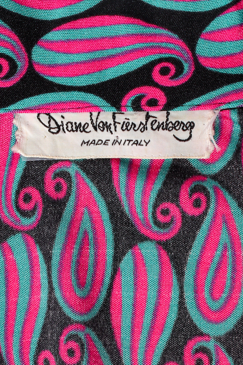 Vintage Diane Von Furstenberg DvF Paisley Maxi shirt jacket Set label at Recess LA