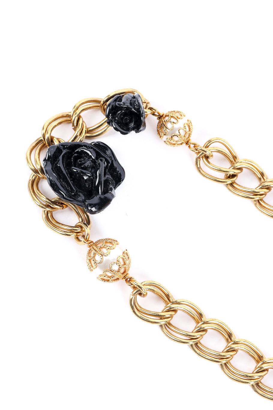 Dolce & Gabbana black rose chain belt detail @recessla