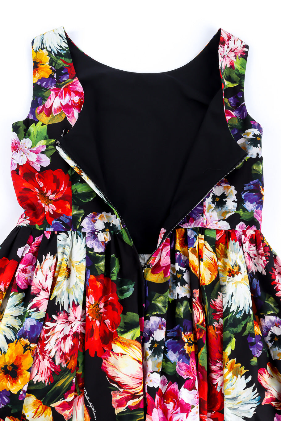 Dolce & Gabbana floral tea dress back zipper and lining details @recessla