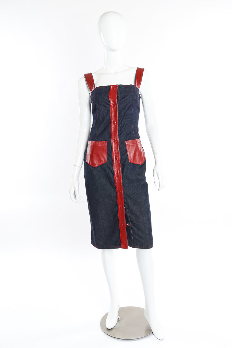 Dolce and Gabbana Leather Trim Denim Jacket and Dress Set Recess Dolce and Gabbana Leather Trim Denim Jacket and Dress Set Recess