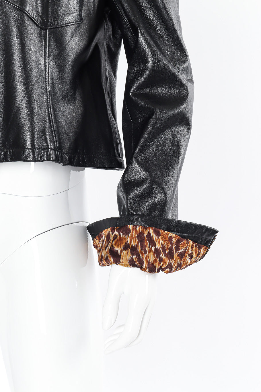 Dolce & Gabbana leather panther jacket sleeve lining detail @recessla