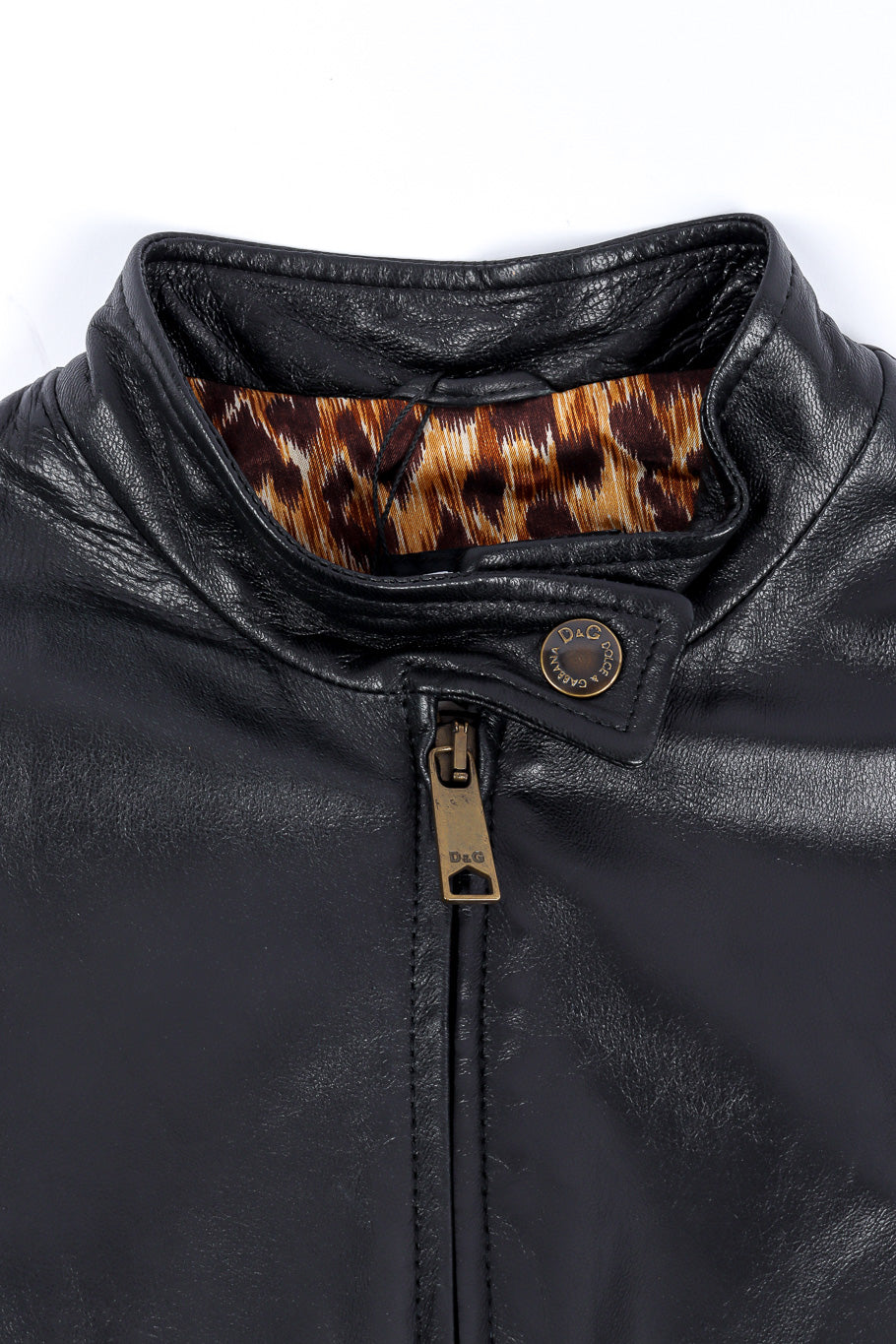 Dolce & Gabbana leather panther jacket collar button @recessla