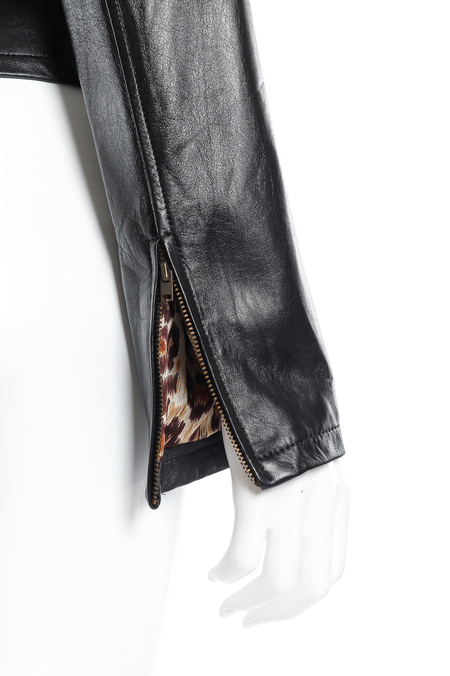 Dolce & Gabbana leather panther jacket sleeve zipper detail @recessla