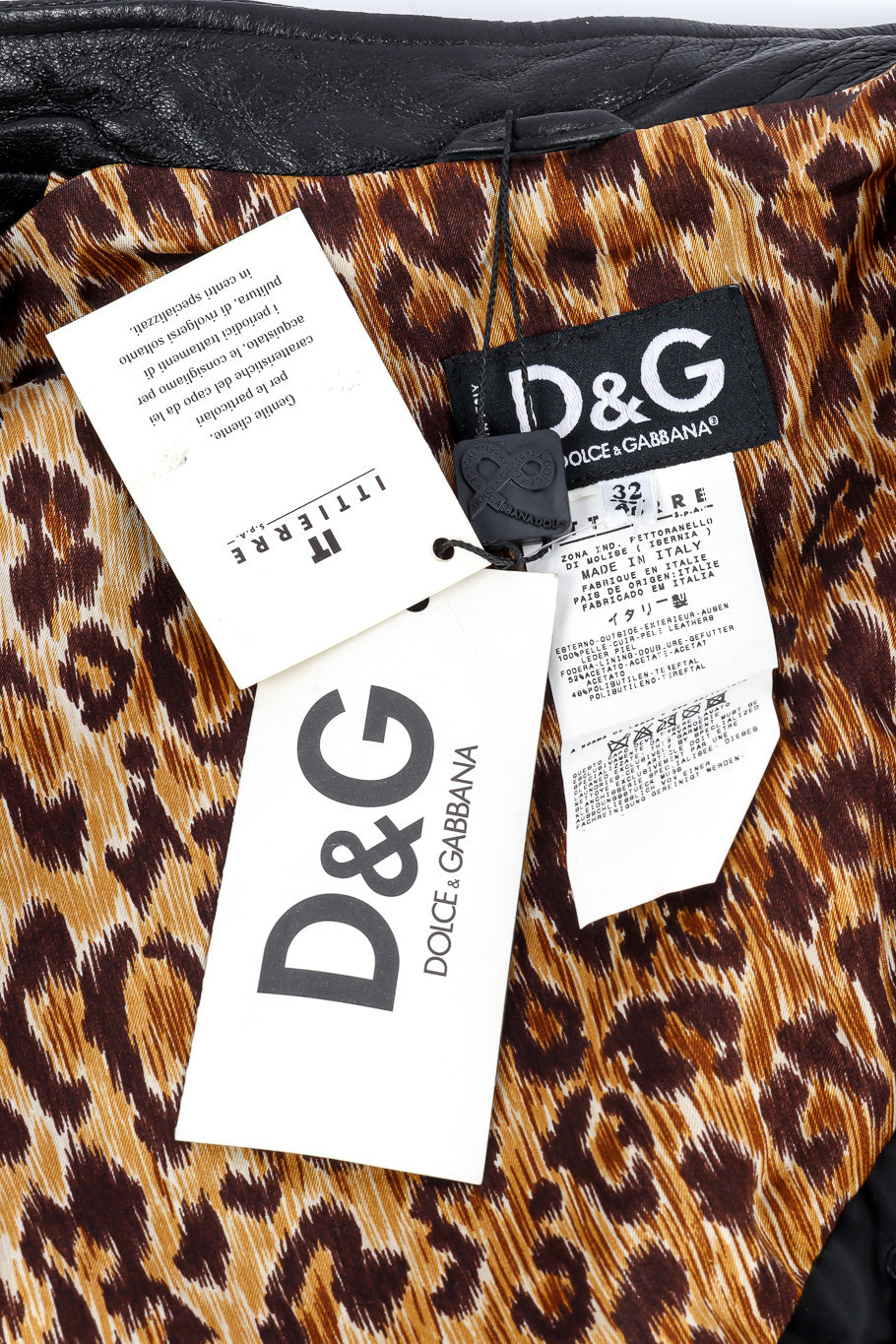 Dolce & Gabbana leather panther jacket designer tags @recessla