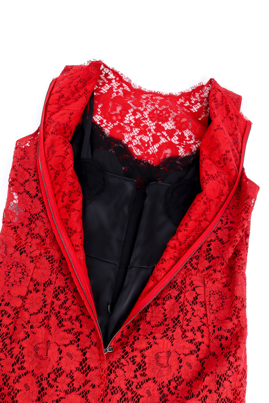 Dolce & Gabbana scarlet midi dress zipper and slip details @recessla