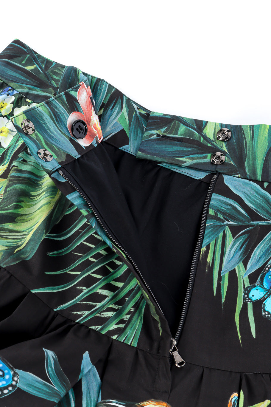 Dolce & Gabbana tiered jungle skirt zipper and snap button @recessla