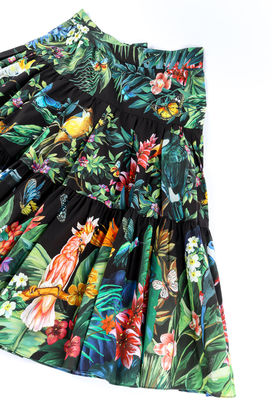 Dolce & Gabbana tiered jungle skirt flat-lay @recessla