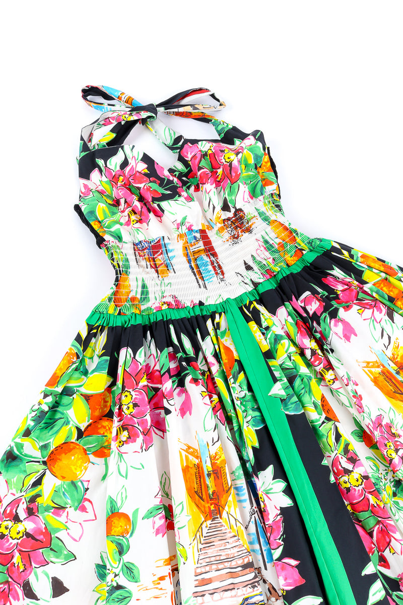 Dolce and Gabbana Halter Pleated Portofino Dress Recess Dolce and Gabbana Halter Pleated Portofino Dress Recess