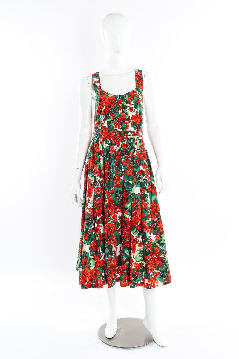 Dolce and Gabbana Floral Leaf Cotton Dress Recess Dolce and Gabbana Floral Leaf Cotton Dress Recess