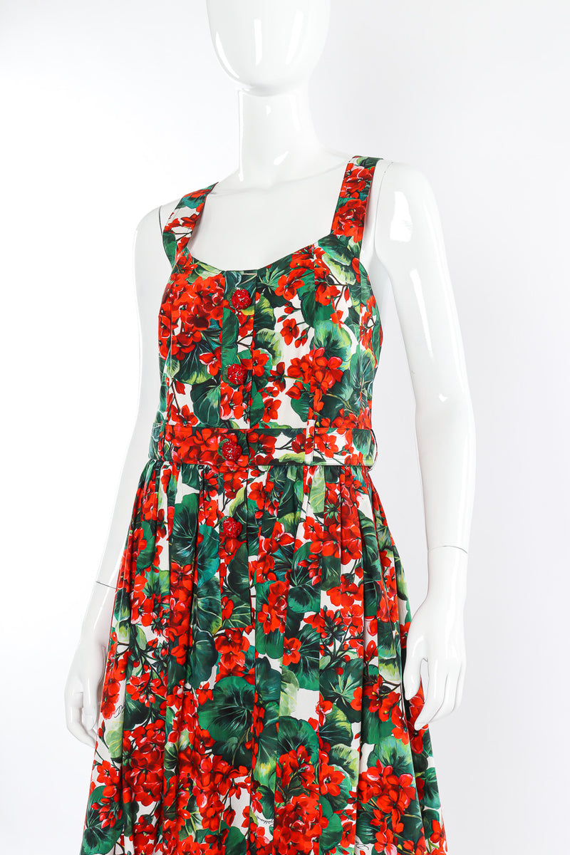 Dolce and Gabbana Floral Leaf Cotton Dress Recess Dolce and Gabbana Floral Leaf Cotton Dress Recess
