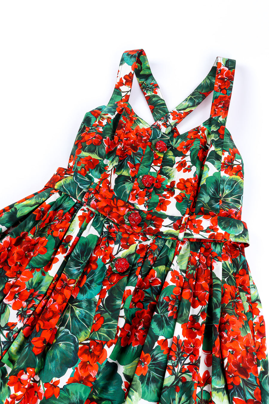 Dolce and Gabbana Floral Leaf Cotton Dress Recess Dolce and Gabbana Floral Leaf Cotton Dress Recess