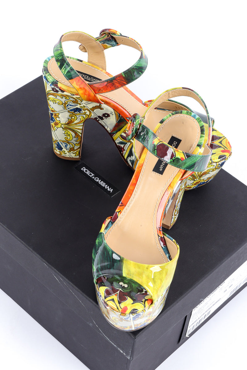 Pleated Floral Platform Heels - Julia Berolzheimer