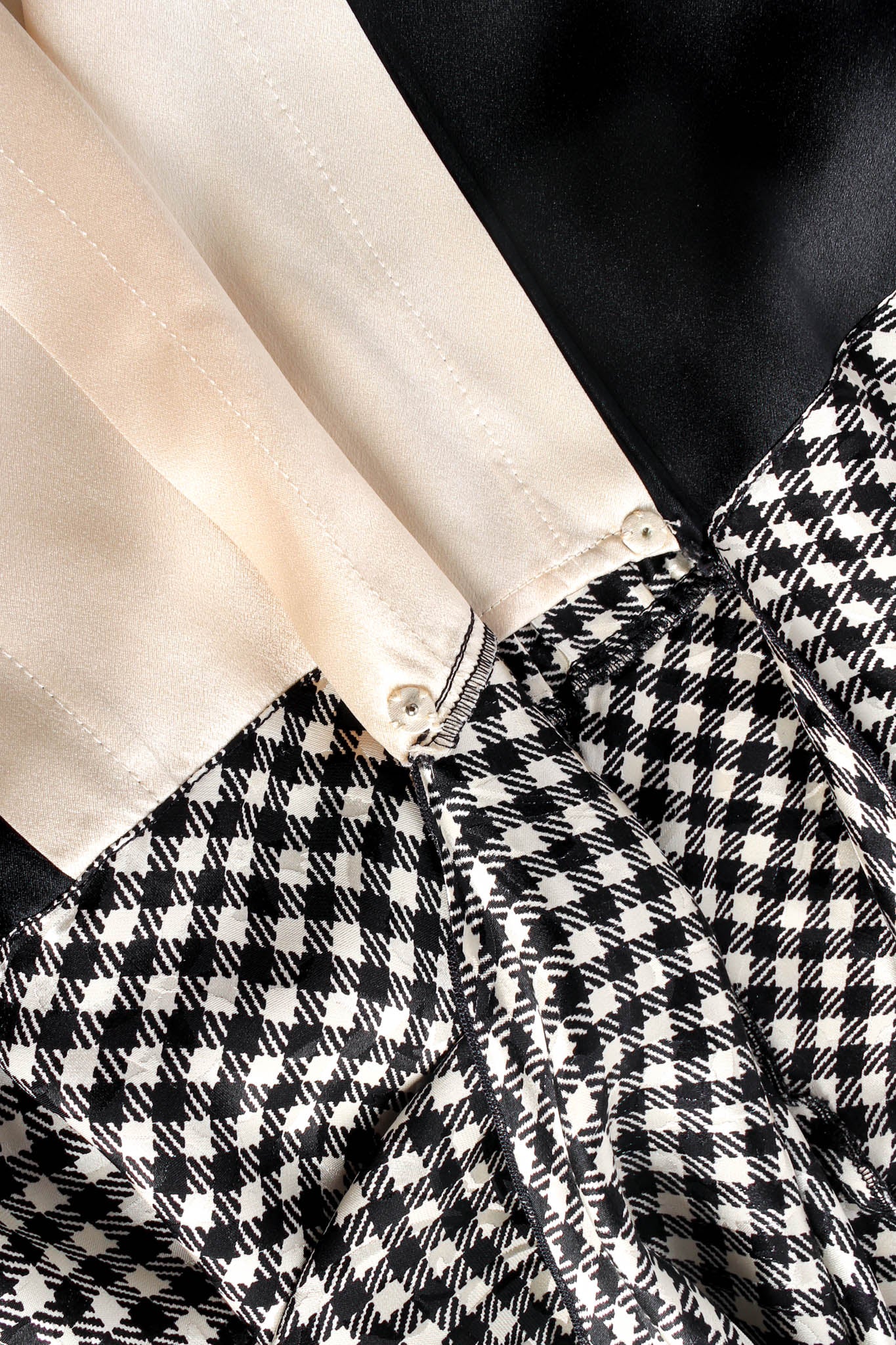 Vintage Dalvin Silk Gingham Tie Wrap Blouse buttons @ Recess Los Angeles