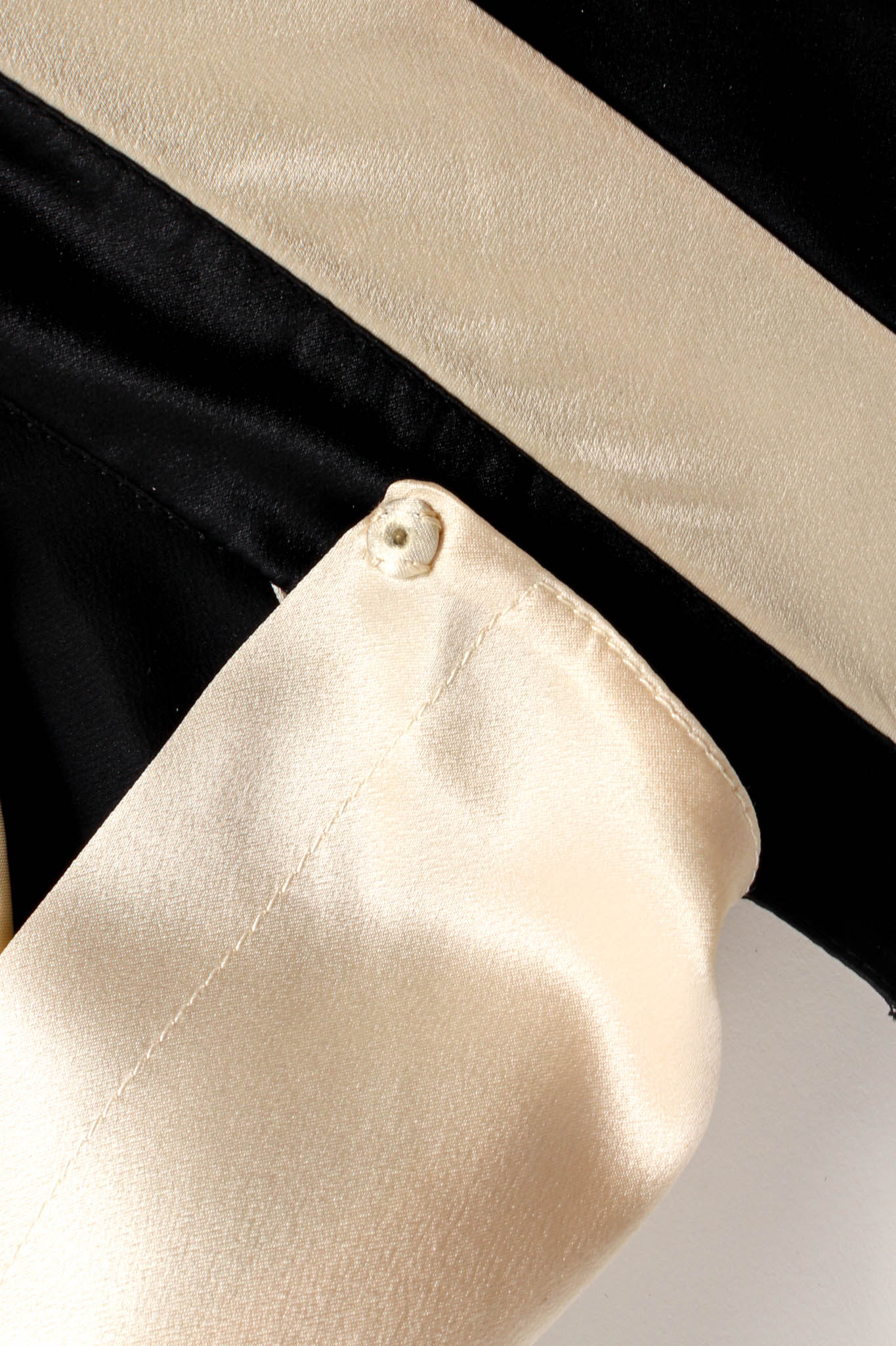 Vintage Dalvin Silk Gingham Tie Wrap Blouse button close @ Recess Los Angeles