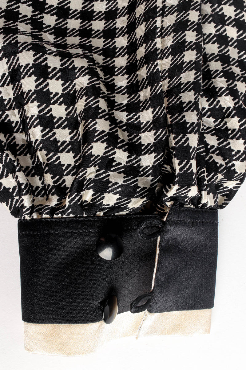 Vintage Dalvin Silk Gingham Tie Wrap Blouse sleeve detail @ Recess Los Angeles