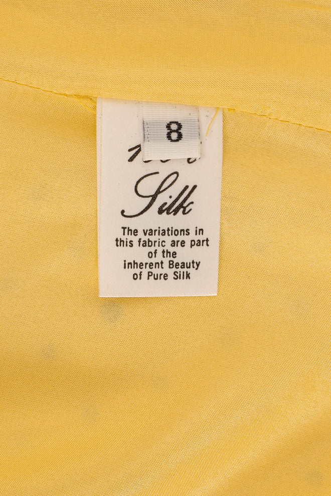 Vintage David Hayes Rhinestone Silk Duster size tag at Recess LA