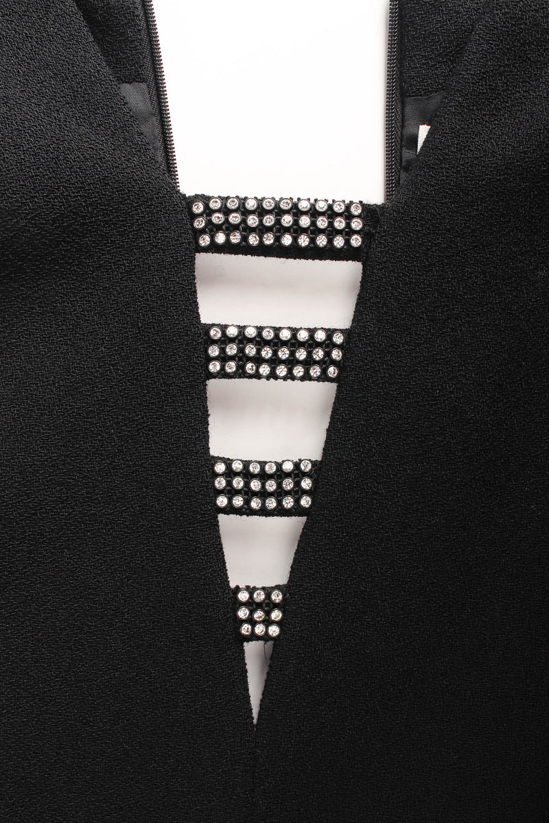 Vintage David Hayes for Saks Fifth Avenue Rhinestone Cutout Dress neckline cutout close @ Recess LA