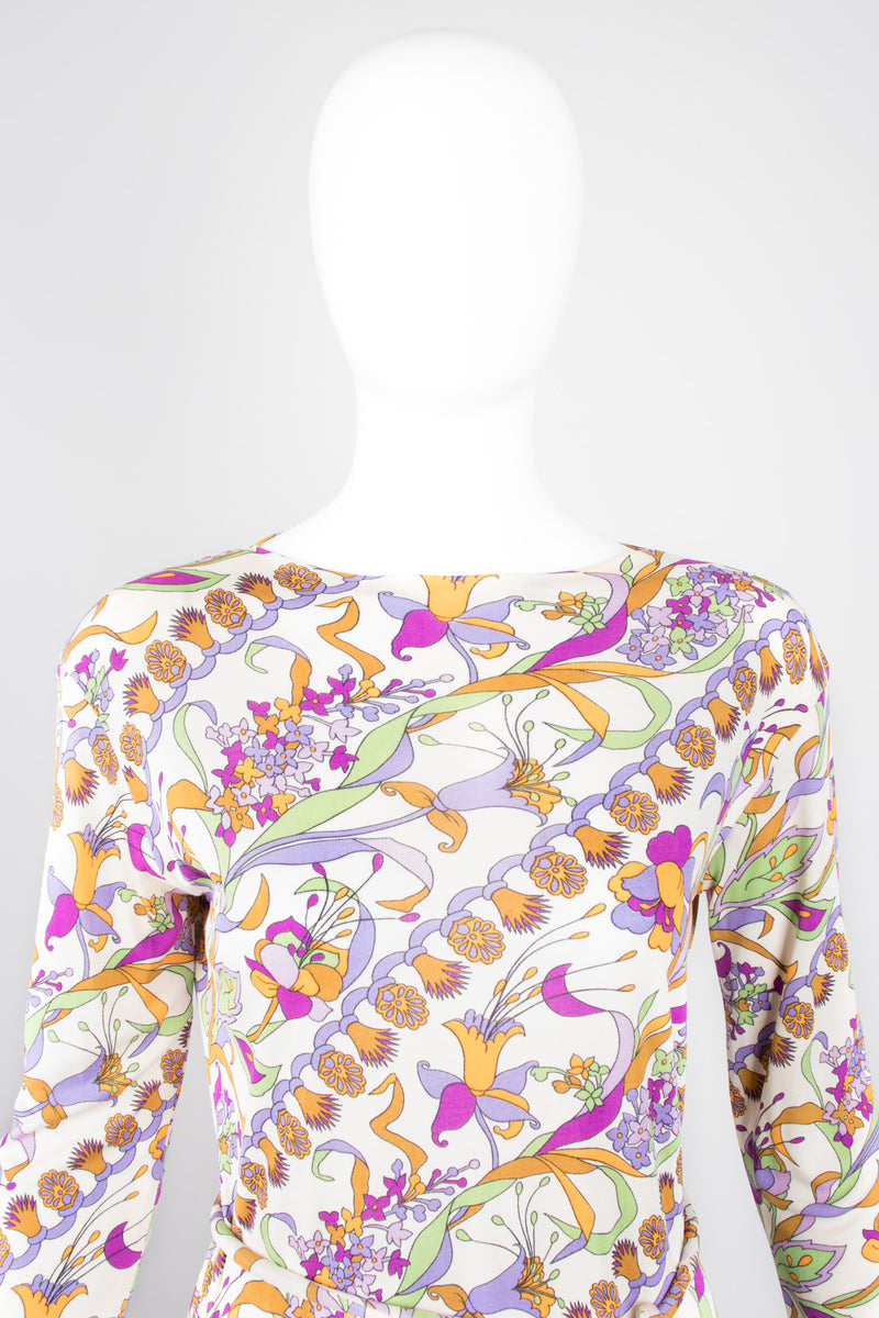 Paola Davitti Vintage Pucci Florentine Festive Floral Silk Jersey Dress
