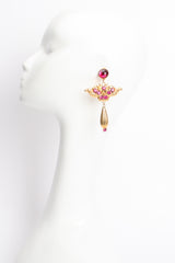 Vintage De Liguoro Baroque Rhinestone Wing Drop Earring on mannequin at Recess Los Angeles