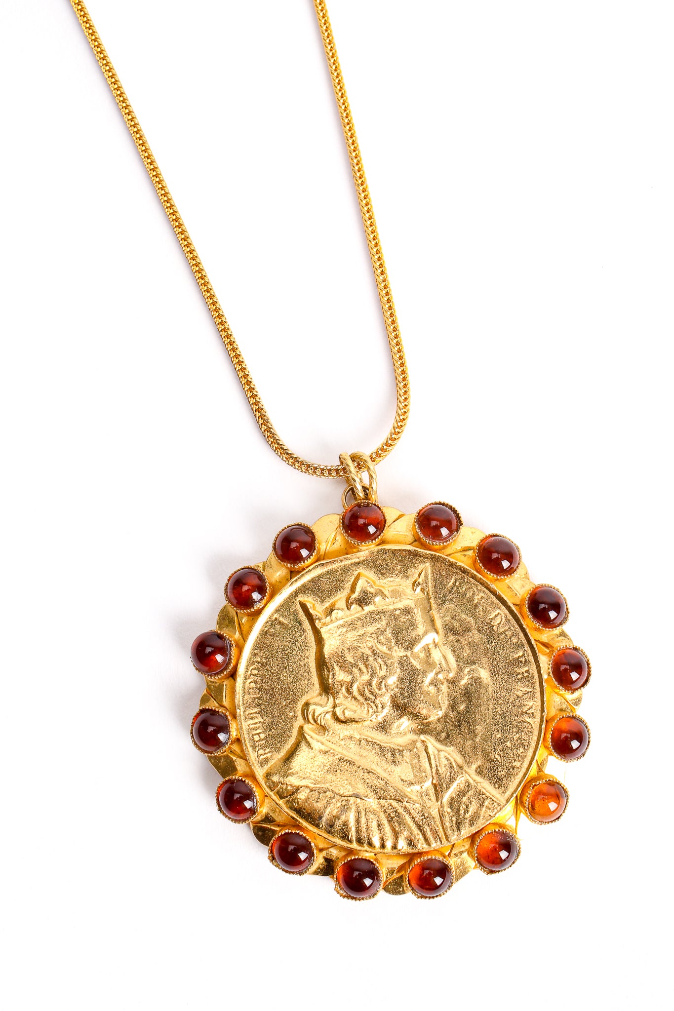 Vintage William deLillo Coin Cabochon Pendant Necklace at Recess Los Angeles