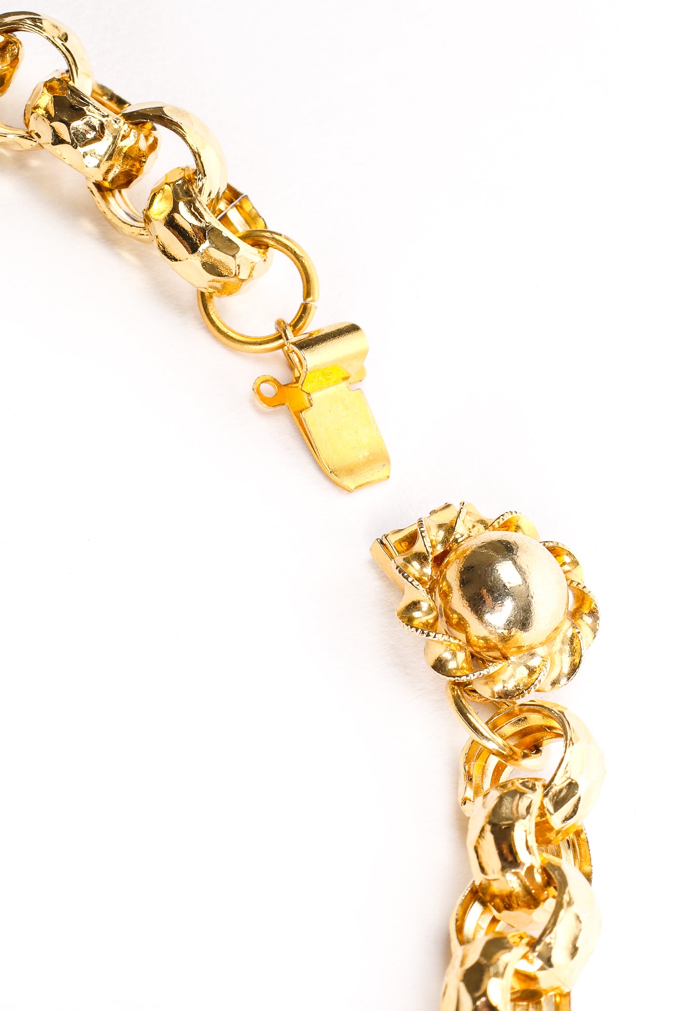Vintage William deLillo Pearl Tassel Drop Necklace clasp at Recess Los Angeles