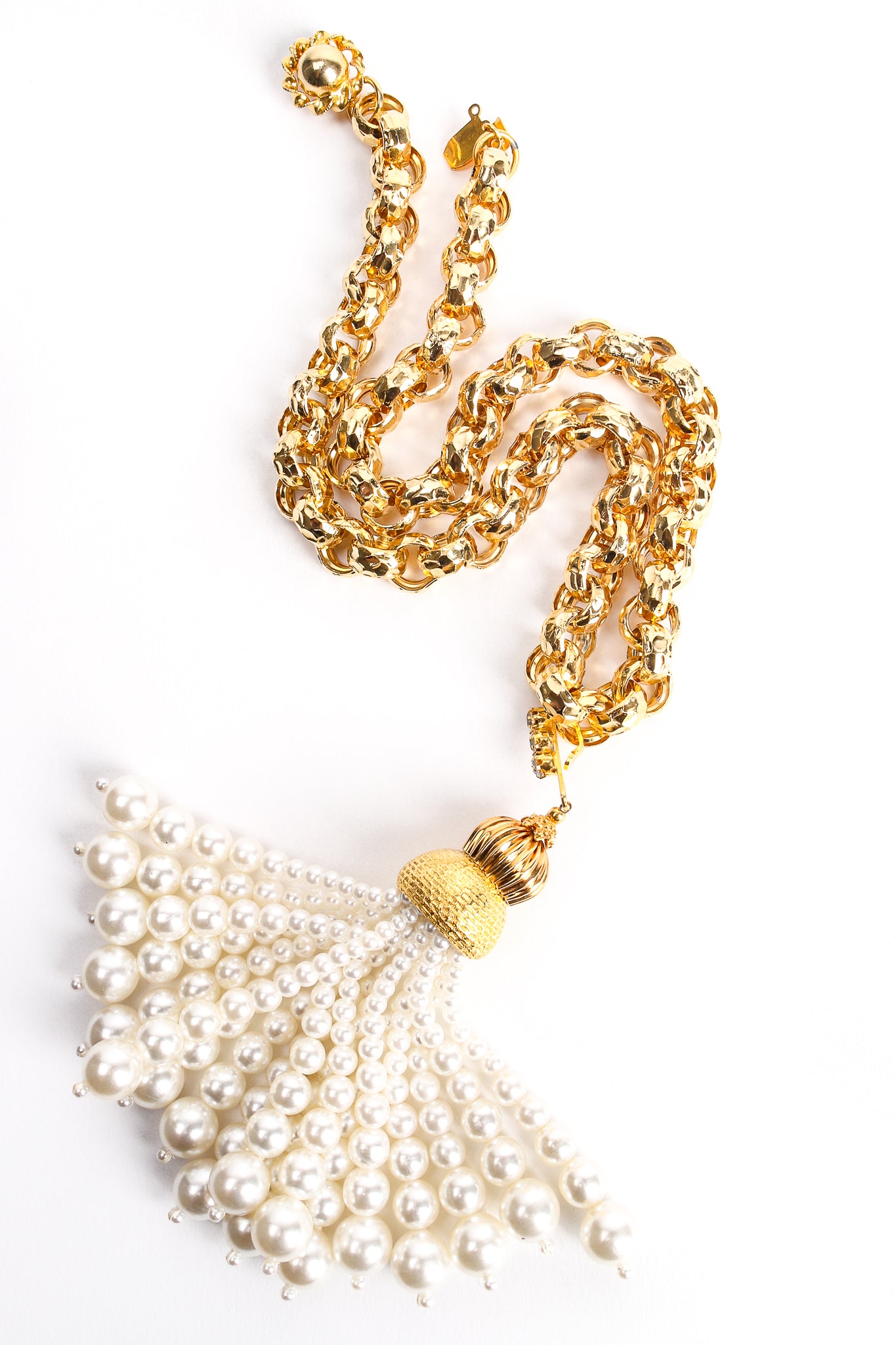 Vintage William deLillo Pearl Tassel Drop Necklace at Recess Los Angeles