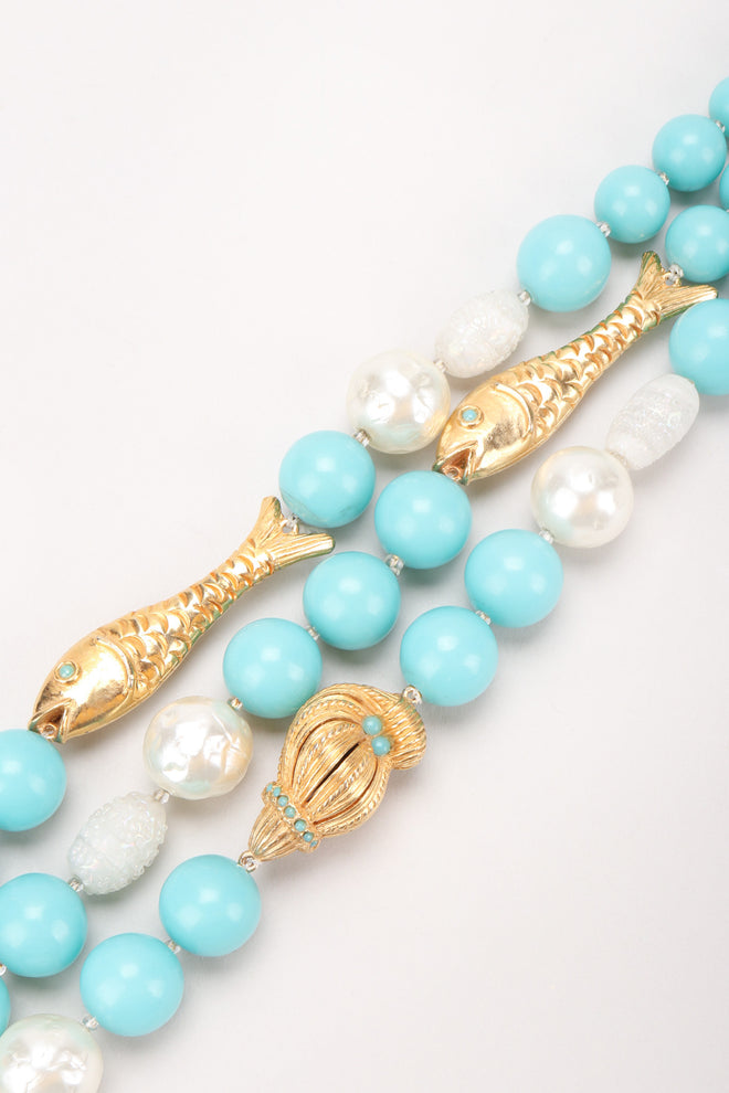 Recess Los Angeles Vintage De Mario Under The Sea Tiered Beaded Collar Choker Necklace