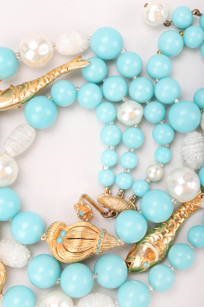 Recess Los Angeles Vintage De Mario Under The Sea Tiered Beaded Collar Choker Necklace