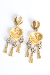 Vintage Deanna Hamro Heart Tassel Drop Earrings Backside at Recess Los Angeles