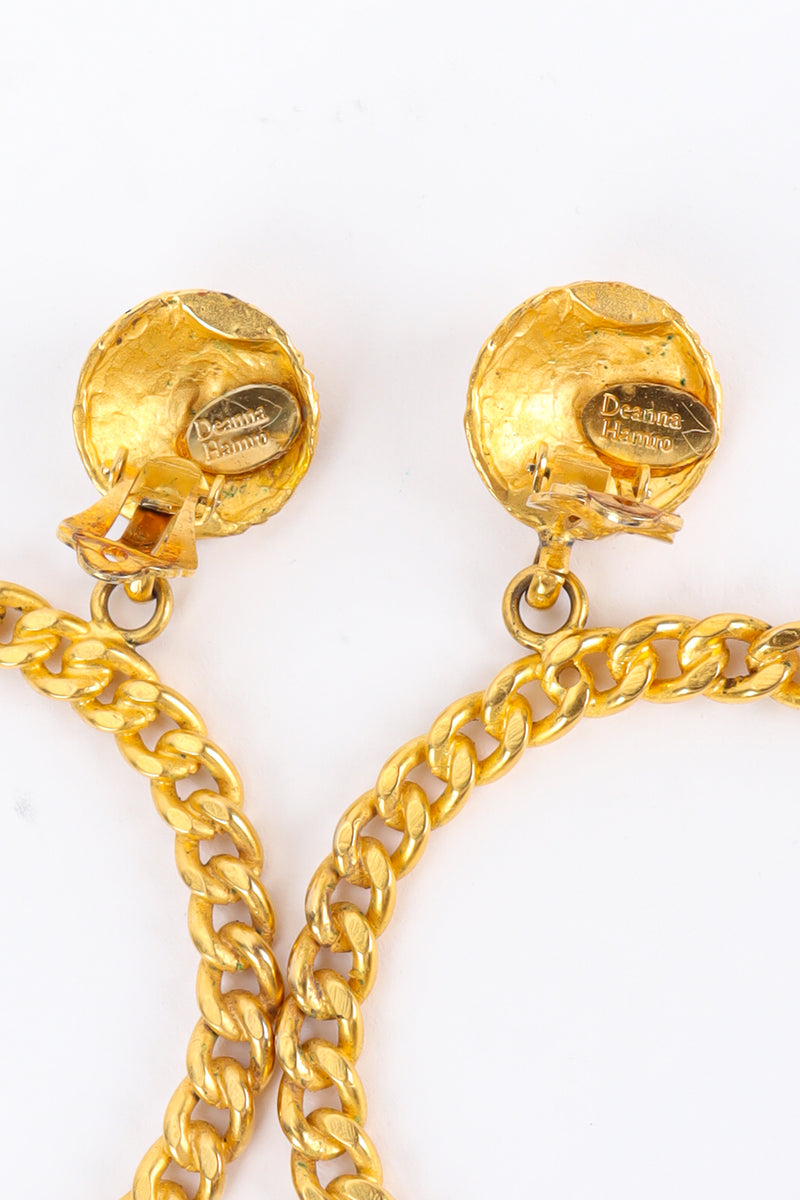Vintage Deanna Hamro Chain Link Hoop Dome Earrings signed @ Recess LA