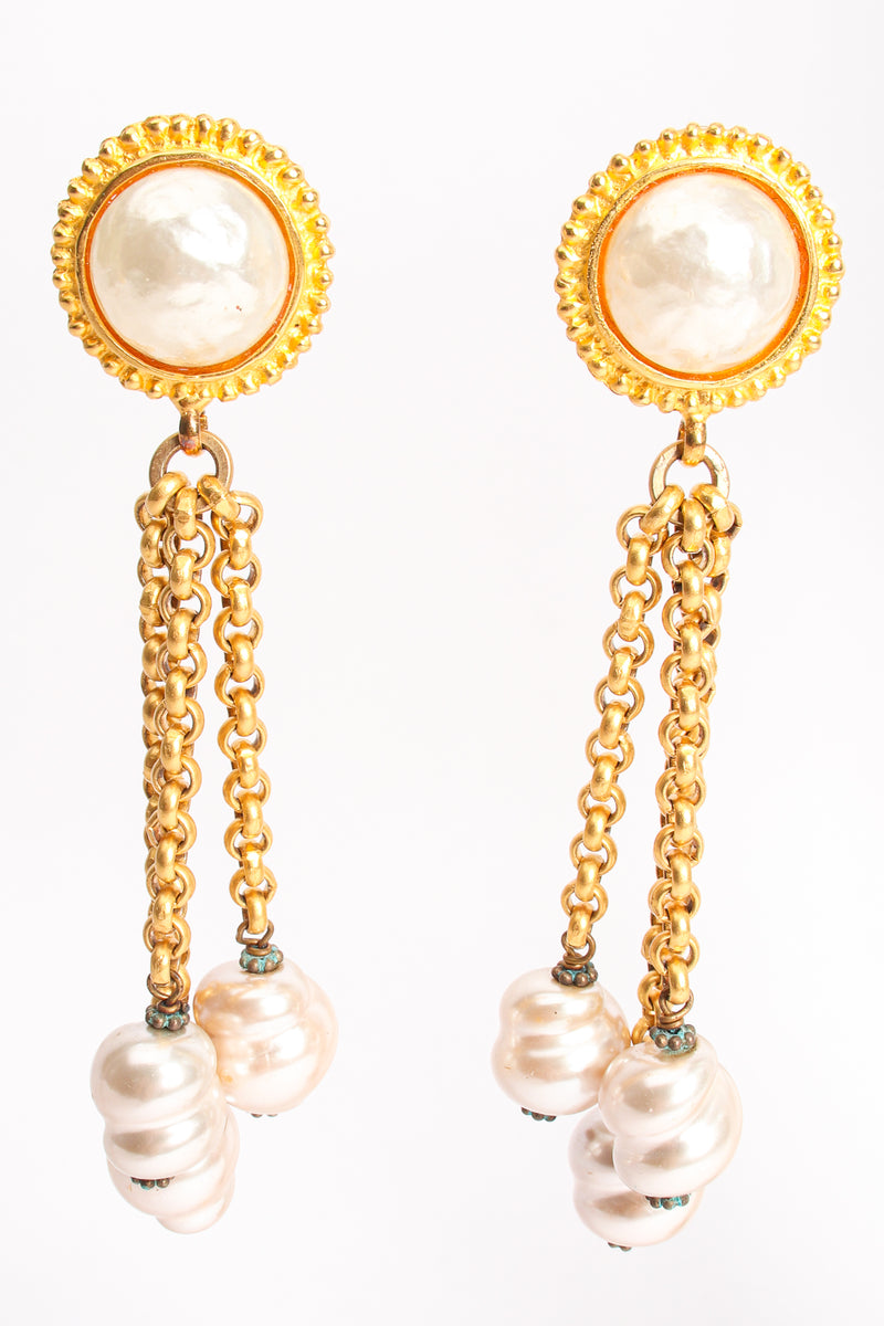 Vintage Deanna Hamro Pearl Chain Drop Earrings at Recess Los Angeles